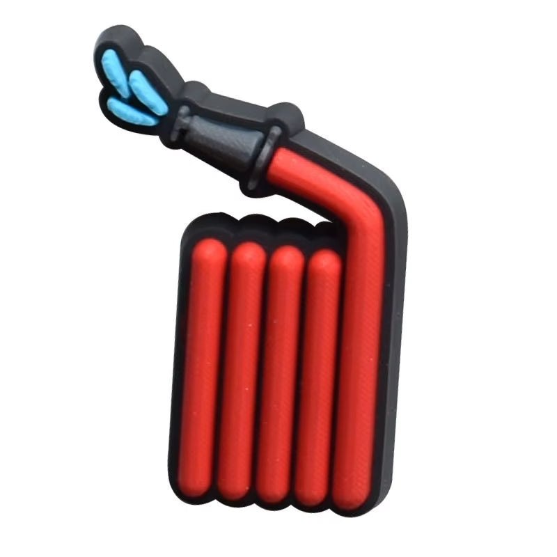 1Pcs PVC Fireman Shoe Charms for Crocs DIY Badge Woman Clogs Buckle Kids Pins Decoration Jeans Shoe Accessories X-Mas Gift