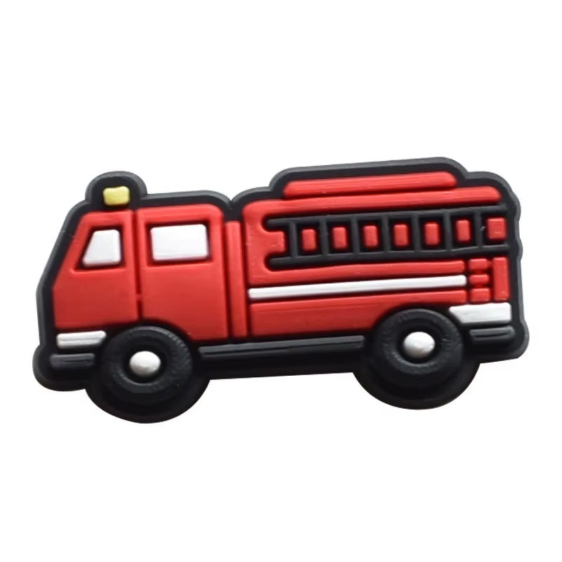1Pcs PVC Fireman Shoe Charms for Crocs DIY Badge Woman Clogs Buckle Kids Pins Decoration Jeans Shoe Accessories X-Mas Gift