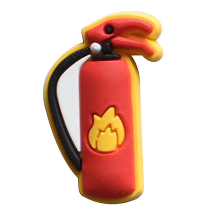 1Pcs PVC Fireman Shoe Charms for Crocs DIY Badge Woman Clogs Buckle Kids Pins Decoration Jeans Shoe Accessories X-Mas Gift