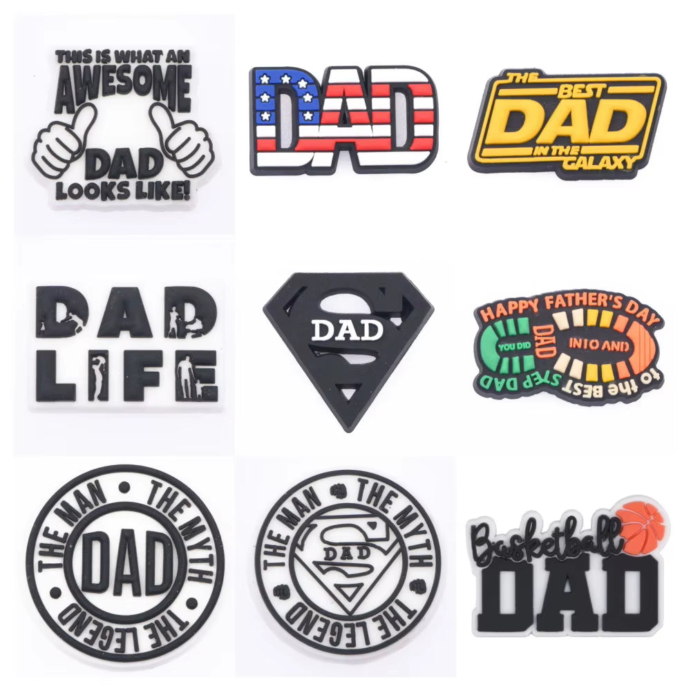 Shoes Charms for DAD PVC Shoes Decoration for Clogs Bracelet Shoes Sandals Accessories for Men Father'S Day Birthday Gift